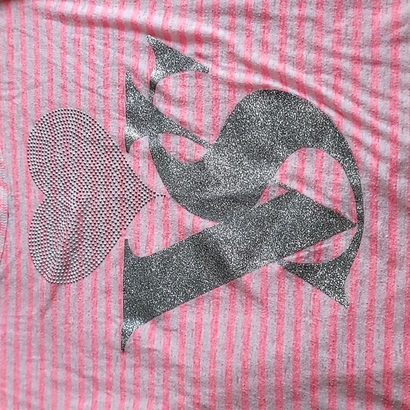 Victoria's Secret Super Model Essentials Neon Pink and White Striped Tank Size S - Picture 2 of 12